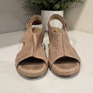 Clarks Collection Tan  Women's Wedge Sandals